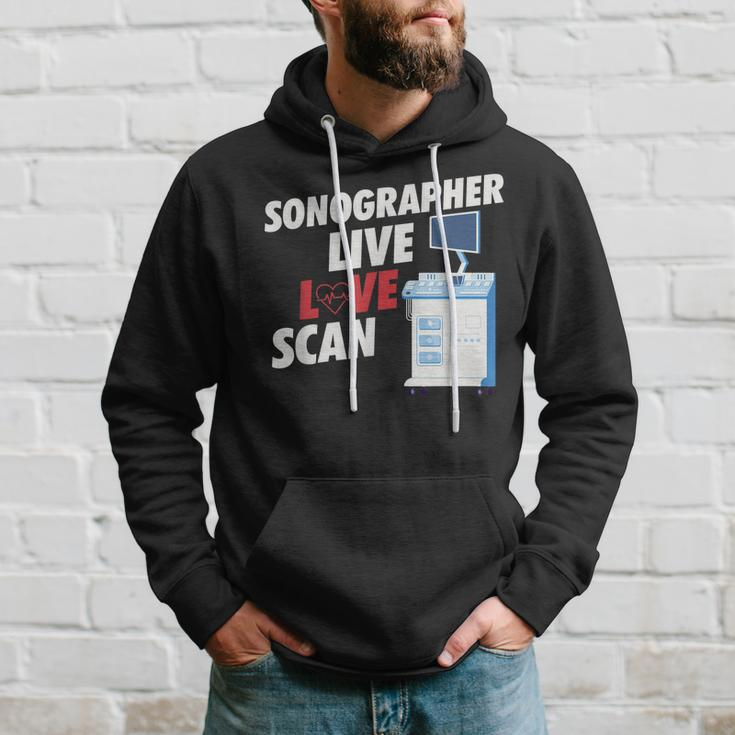 Sonographie Hoodie: Live Love Scan, Medizinische Ultraschall Technik Geschenke für Ihn