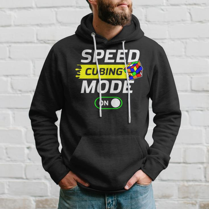Speed Cubing Mode On Funny Cuber Speed Cubing Puzzles Math Hoodie Gifts for Him