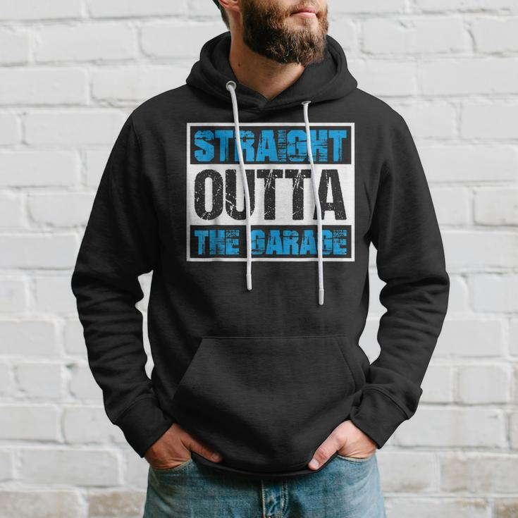 Straight Outta The Garage Funny Mechanic Hoodie Gifts for Him