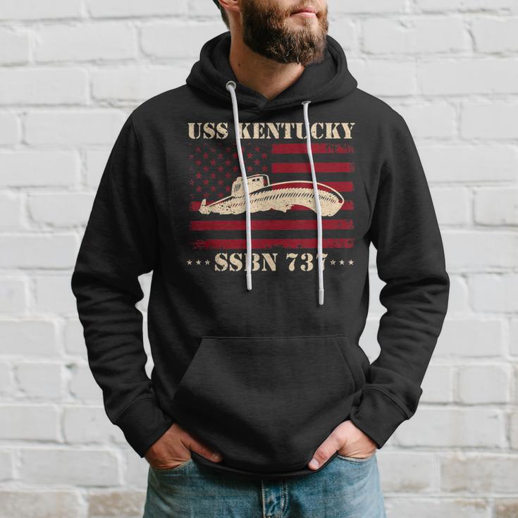 Submarine Uss Kentucky Ssbn737 Veteran Us Flag Submariner Hoodie Gifts for Him