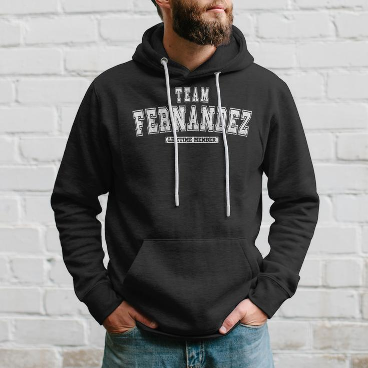 Team Fernandez Lifetime Member Family Last Name Men Hoodie Graphic Print Hooded Sweatshirt Gifts for Him
