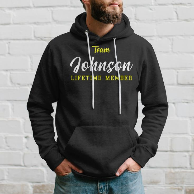 Team Johnson Lifetime Member Surname Birthday Wedding Name Men Hoodie Graphic Print Hooded Sweatshirt Gifts for Him