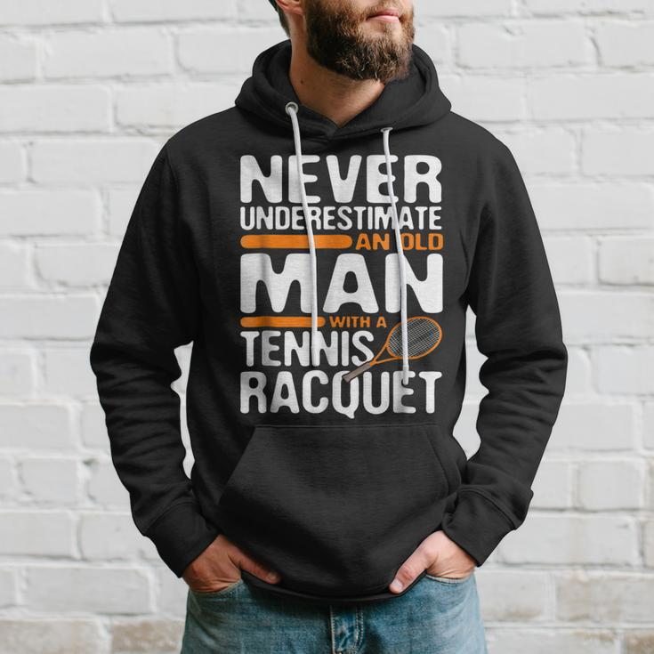 Tennis Old Man With Racquet Men Dad Grandpa Gifts Hoodie Gifts for Him