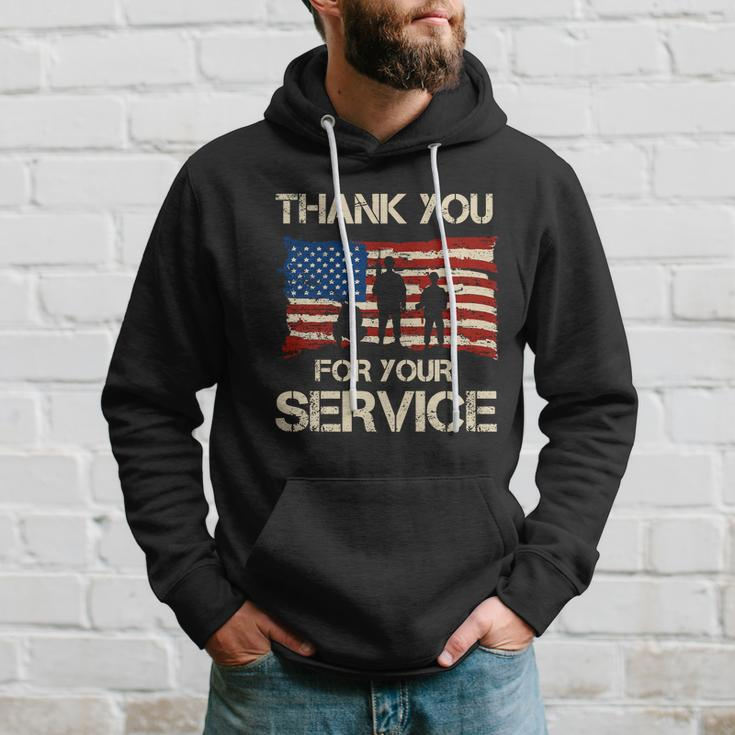 Thank You For Your Service Veterans Day Vintage Usa Hoodie Gifts for Him