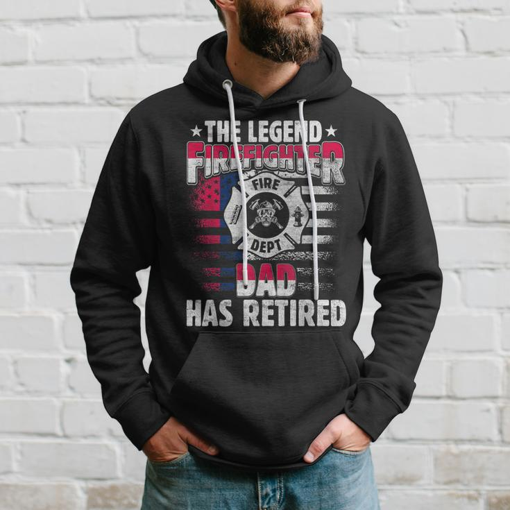 The Legend Firefighter Dad Has Retired Funny Retired Dad Hoodie Gifts for Him