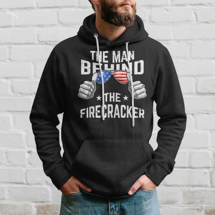 The Man Behind The Firecracker 4Th Of July Pregnancy New Dad Hoodie Gifts for Him