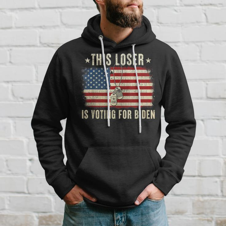 This Loser Is Voting For Biden Anti Trump Military Hoodie Gifts for Him