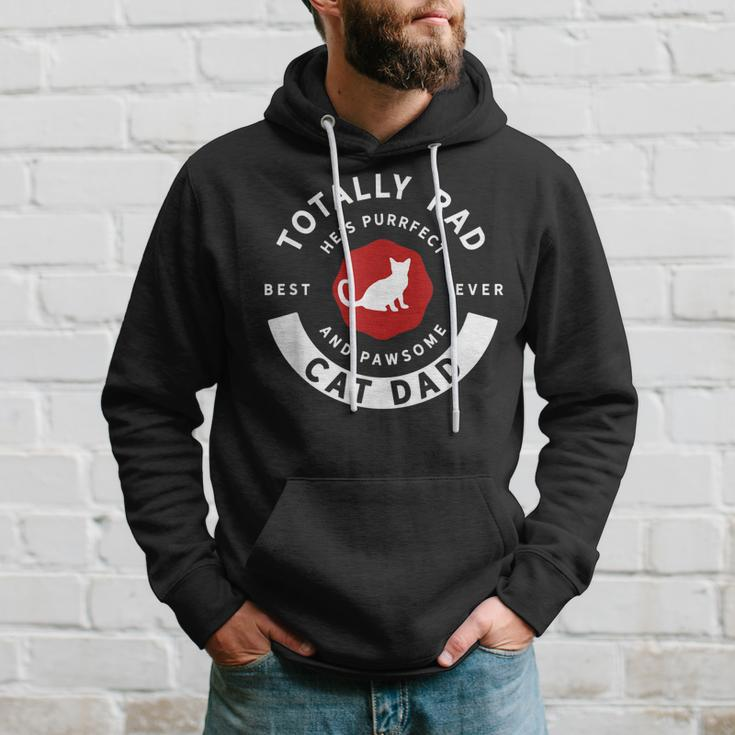 Totally Rad Cat Dad Fathers Day Gift For Mens Hoodie Gifts for Him