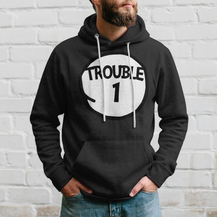 Trouble 1 Funny Trouble One Matching Group Trouble 1 Hoodie Gifts for Him