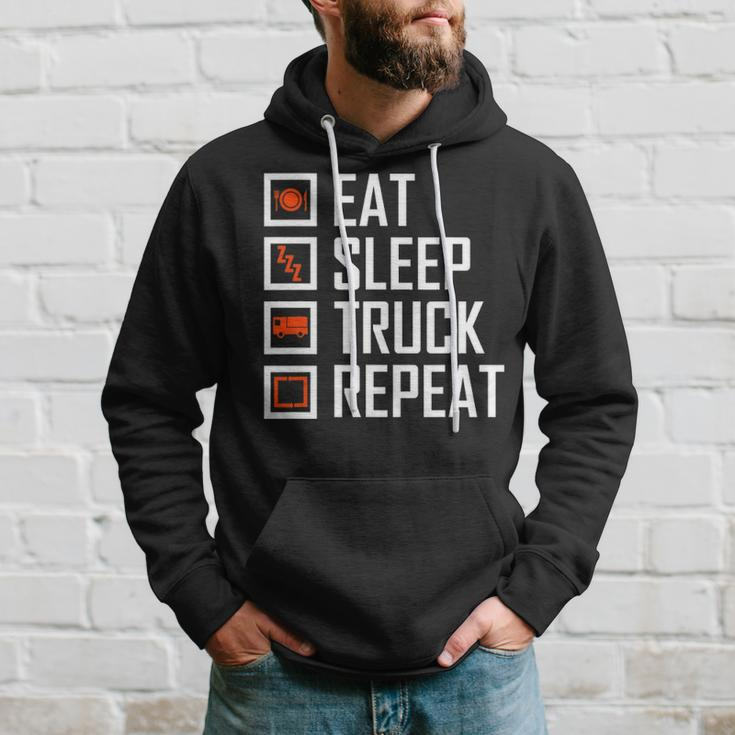 Trucker S For Men Eat Sleep Truck Repeat Hoodie Gifts for Him