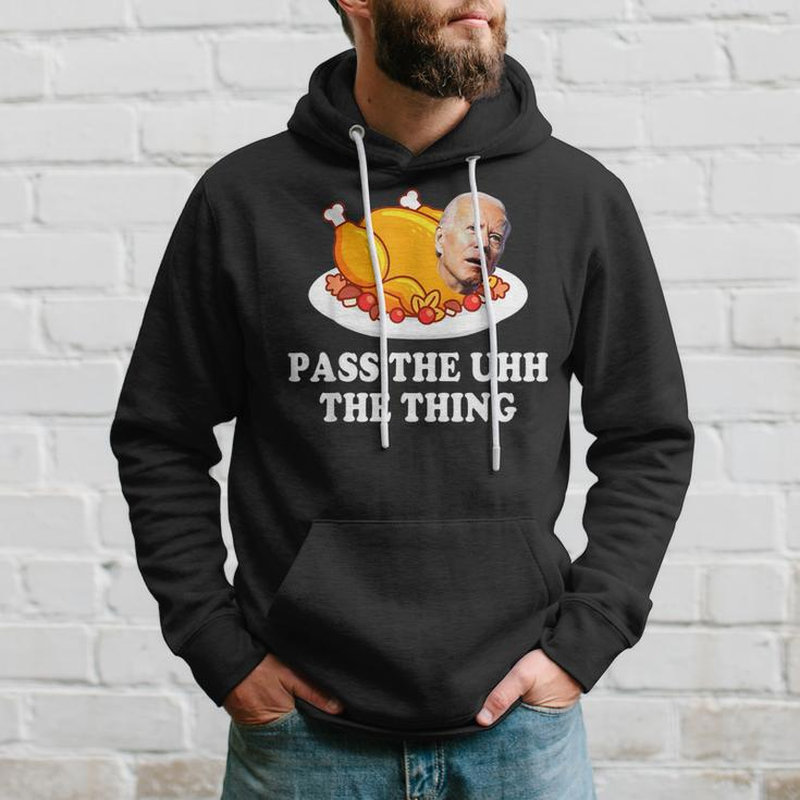 Turkey Brandon Pass The Uhh The Thing Funny Thanksgiving Hoodie Gifts for Him