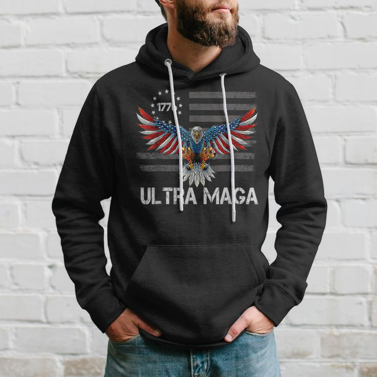 Ultra Maga Mega King 2024 American Us Flag Proud Republican V2 Men Hoodie Gifts for Him