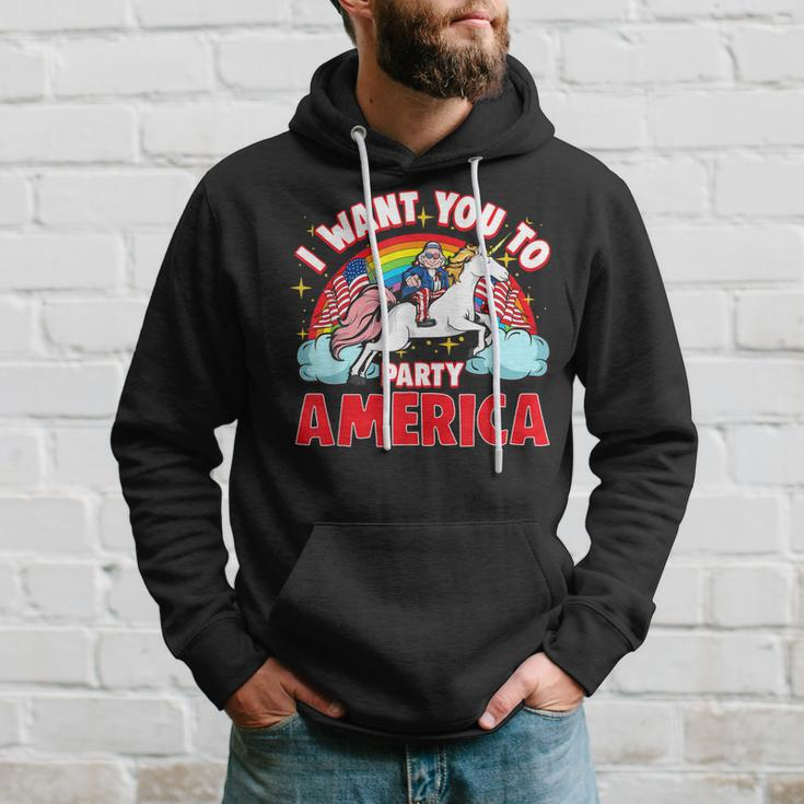 Uncle Sam Unicorn 4Th Of July American Flag Patriotic Usa Hoodie Gifts for Him