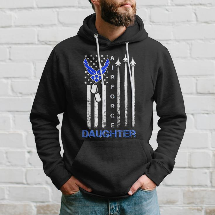 Us Air Force With Us Flag For Daughter Of Usaf - Veteran Men Hoodie Graphic Print Hooded Sweatshirt Gifts for Him