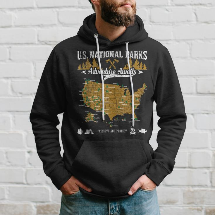 Us National Parks Adventure Awaits - Hiking & Camping Lover Hoodie Gifts for Him