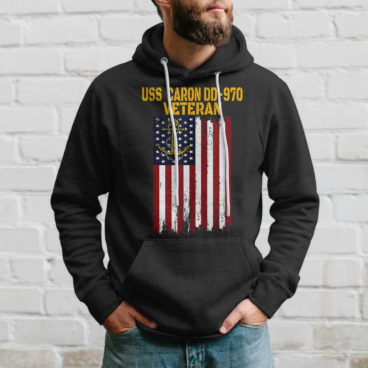 Uss Caron Dd-970 Destroyer Veterans Day Fathers Day Dad Son Hoodie Gifts for Him
