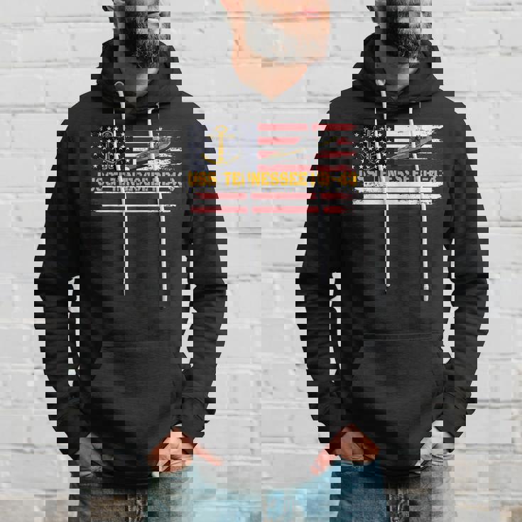 Uss Tennessee Bb-43 Ww2 Battleship Warship Veteran Fathers Hoodie Gifts for Him