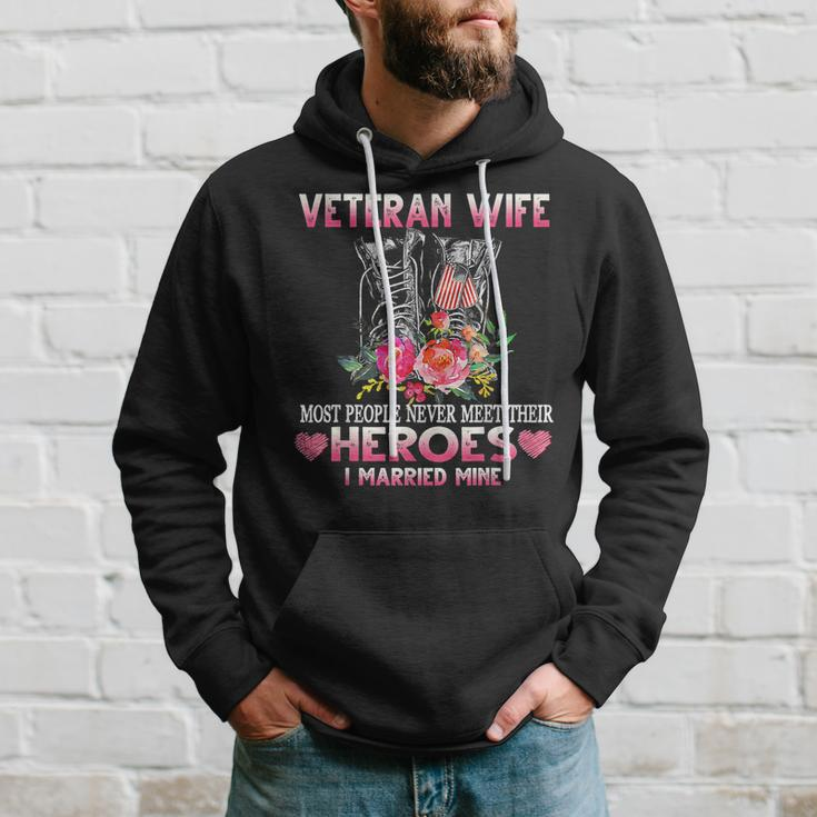 Veteran Wife Most People Never Meet Their Heroes I Married Men Hoodie Graphic Print Hooded Sweatshirt Gifts for Him