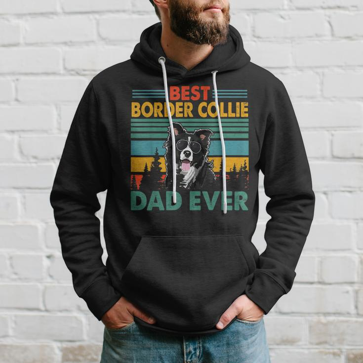 Vintag Retro Best Border Collie Dad Happy Fathers Day Hoodie Gifts for Him