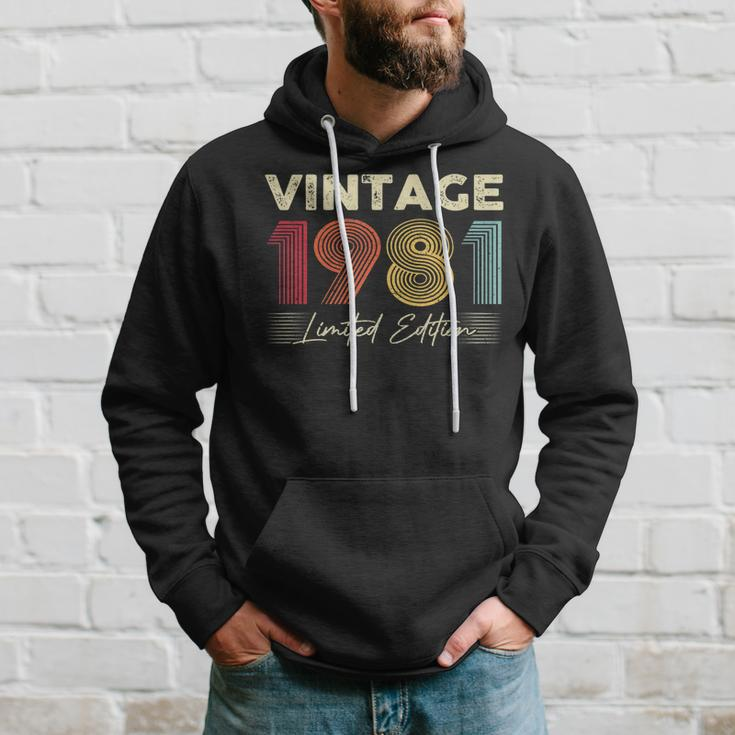 Vintage 1981 Wedding Anniversary Born In 1981 Birthday Party V2 Hoodie Gifts for Him