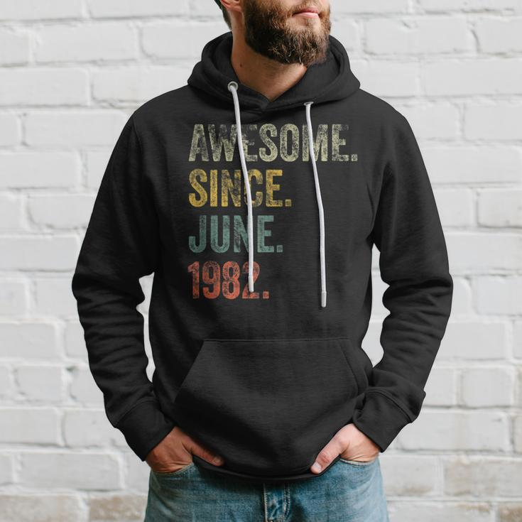 Vintage 1982 40Th Birthday Awesome Since June 1982 Hoodie Gifts for Him