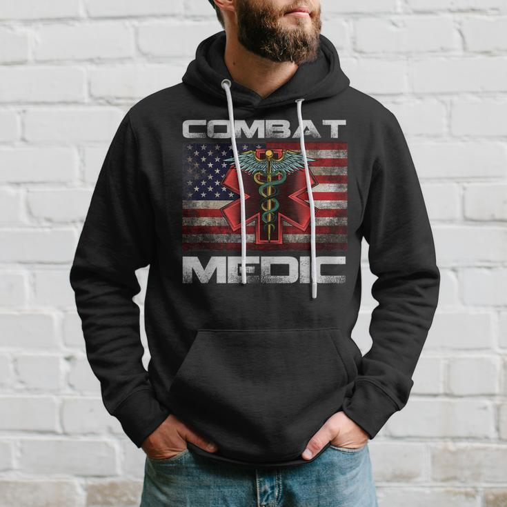 Vintage America Flag Combat Medic Veterans Day Gift Hoodie Gifts for Him