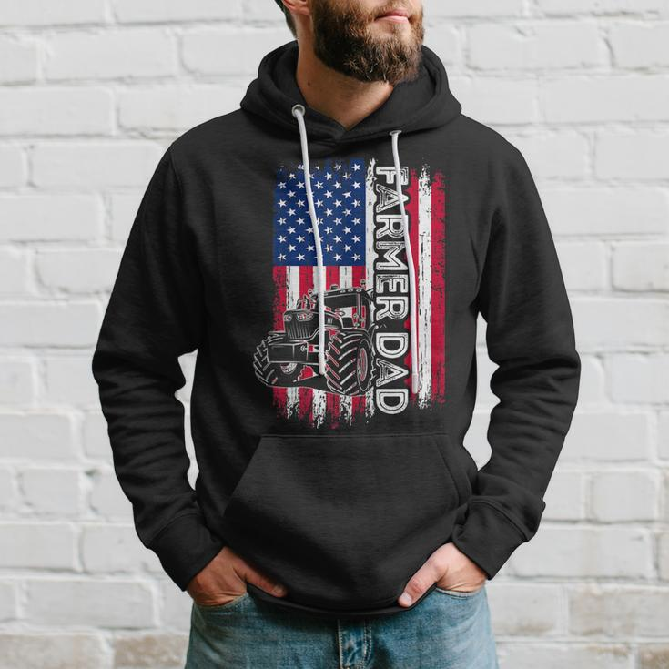 Vintage American Flag Farmer Dad Daddy Men Gift Hoodie Gifts for Him