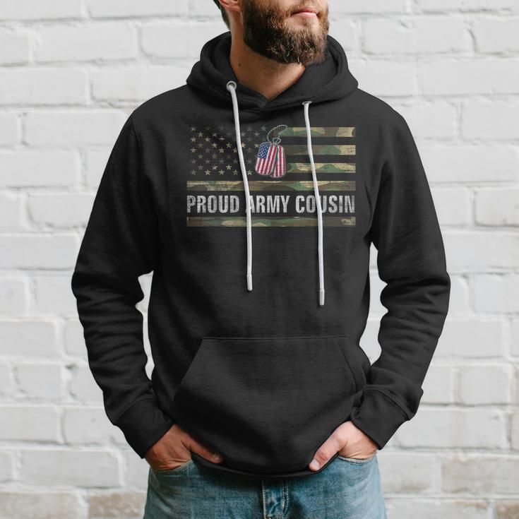 Vintage American Flag Proud Army Cousin Veteran Day Gift Hoodie Gifts for Him