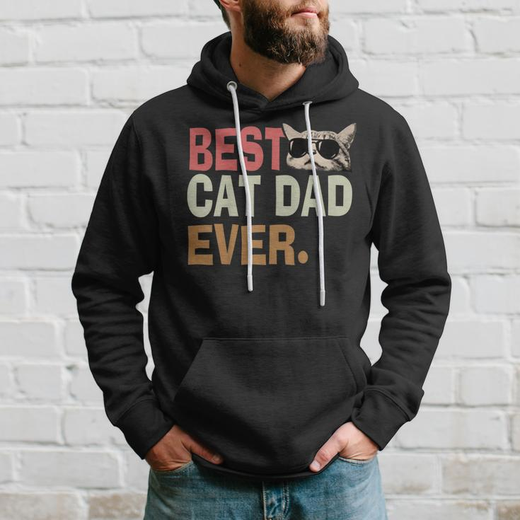 Vintage Best Cat Dad Ever Cat Daddy Father Day Hoodie Gifts for Him