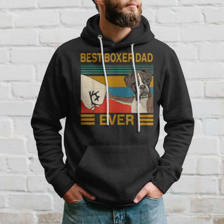 Vintage Best Dog Boxer Dad Ever Bump Fit Gift Hoodie Gifts for Him