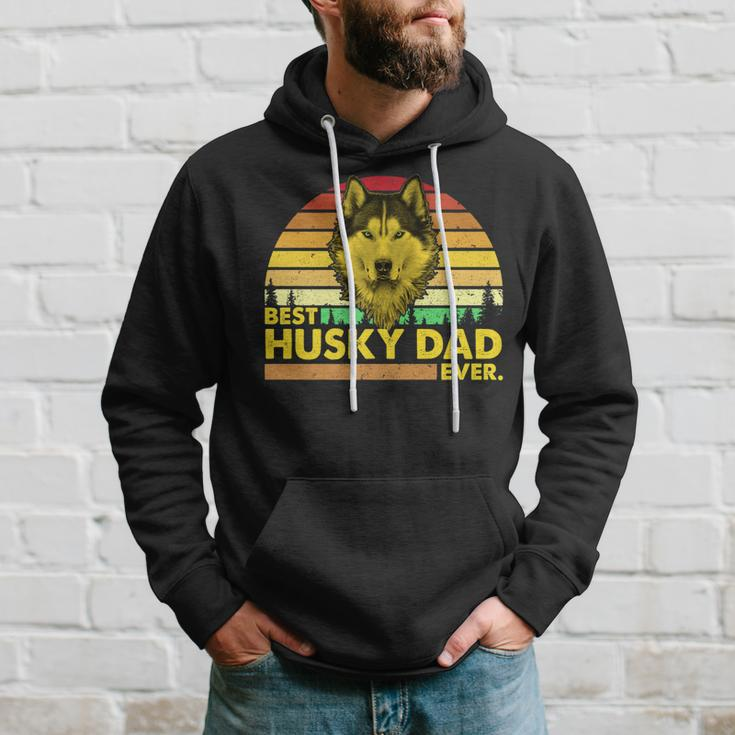 Vintage Best Husky Dad Ever Dog Daddy Father Hoodie Gifts for Him
