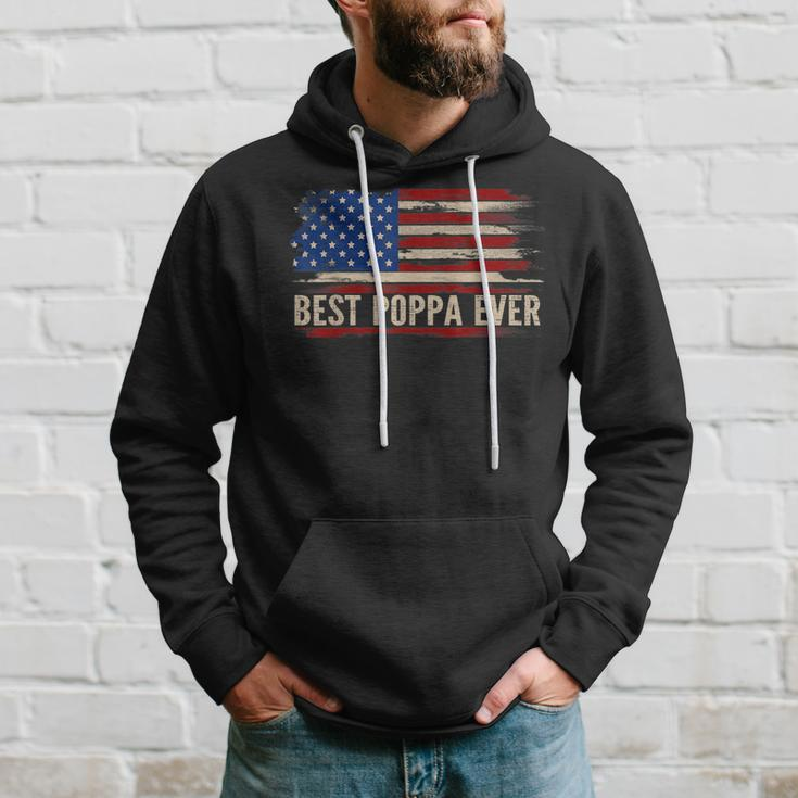 Vintage Best Poppa Ever American Flag Fathers Day Gift Hoodie Gifts for Him
