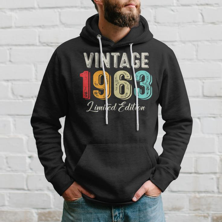 Vintage Born In 1963 Birthday Year Party Wedding Anniversary Hoodie Gifts for Him