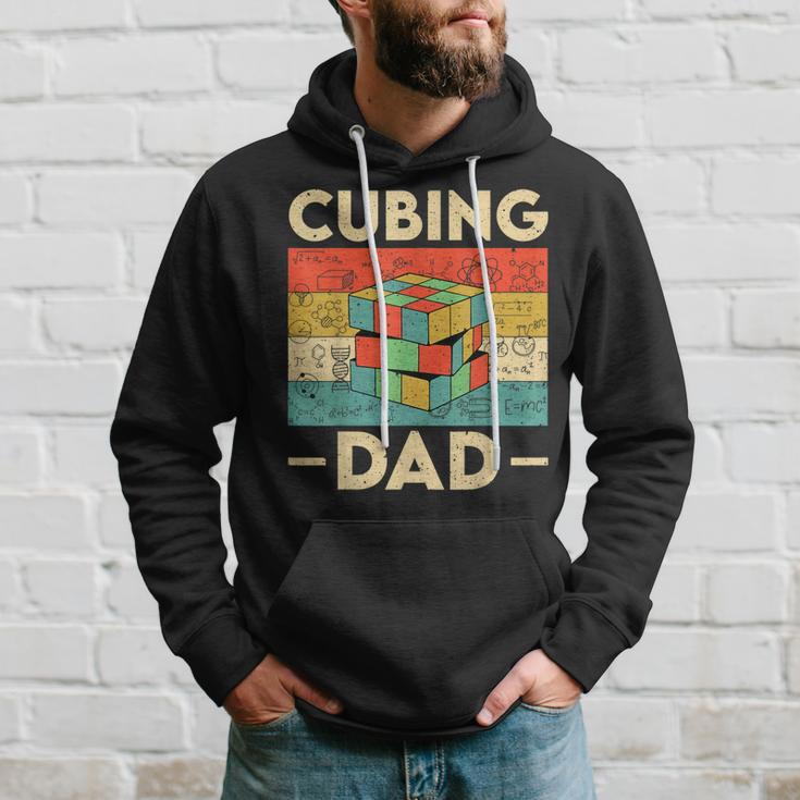 Vintage Cubing Dad Funny Speedcubing Math Lovers Hoodie Gifts for Him