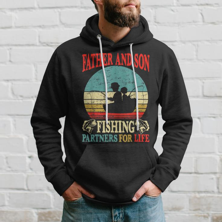 Vintage Father Son Fishing Partners For Life Dad Matching Hoodie Gifts for Him