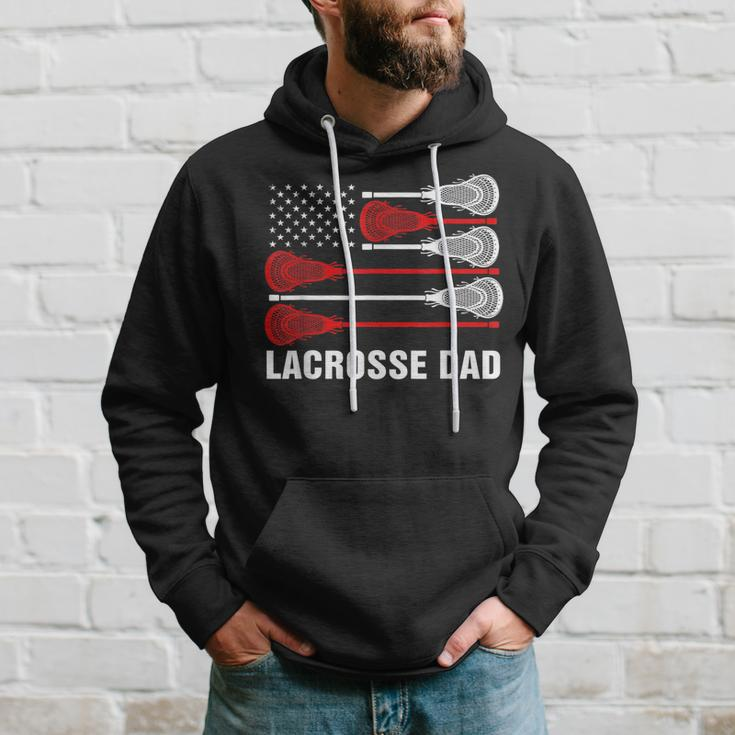 Vintage Lacrosse Dad Lax Dad Usa Flag Patriotic Gift Hoodie Gifts for Him
