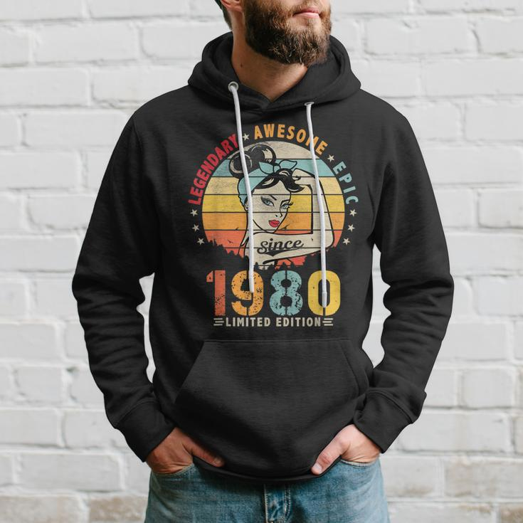 Vintage Legendary Awesome Epic Since 1980 Retro Birthday Men Hoodie Graphic Print Hooded Sweatshirt Gifts for Him