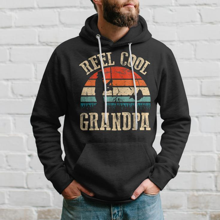 Vintage Reel Cool Grandpa Fish Fishing Fathers Day Gift For Mens Hoodie Gifts for Him