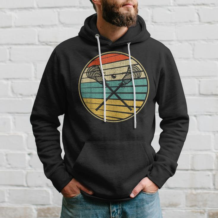 Vintage Retro 60S 70S Style Lacrosse Stick Player Lover Hoodie Gifts for Him