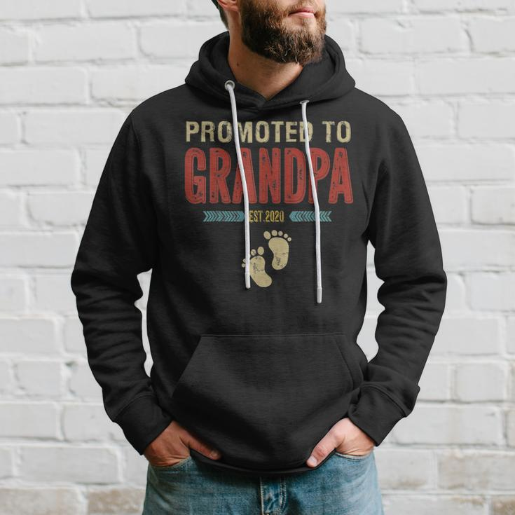 Vintage Retro Promoted To Grandpa Est 2021 Fathers Day Gift Hoodie Gifts for Him