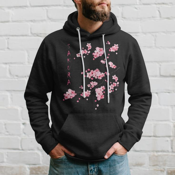 Vintage Sakura Cherry Blossom Japanese Graphical Art Hoodie Gifts for Him