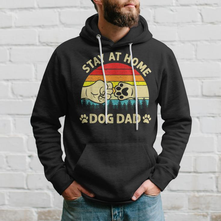 Vintage Stay At Home Dog Dad Retro Dog Lovers Fathers Day Hoodie Gifts for Him