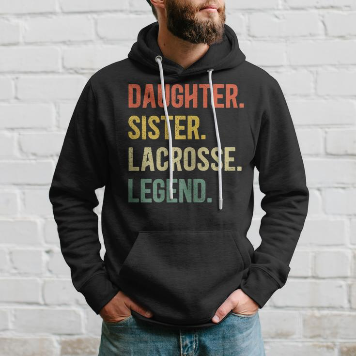 Vintage Tochter & Schwester Lacrosse Legende, Retro Lacrosse Girl Hoodie Geschenke für Ihn