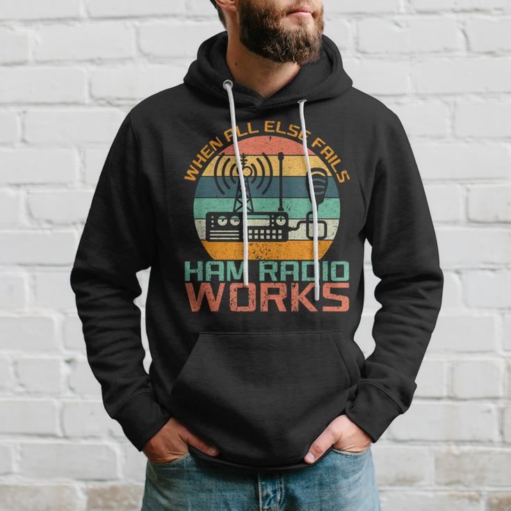 Vintage When All Else Fails Ham Radio Works Amateur Radio Hoodie Gifts for Him