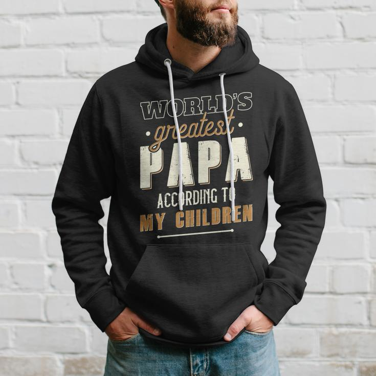 Vintage Worlds Greatest Papa According To My Children Hoodie Gifts for Him