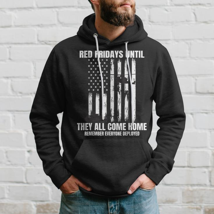 Wear Red On Fridays Military Remember Everyone Deployed Flag Hoodie Gifts for Him