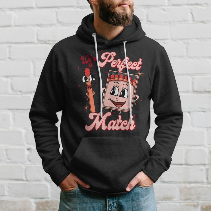 We’Re A Perfect Match Retro Groovy Valentines Day Matching Hoodie Gifts for Him