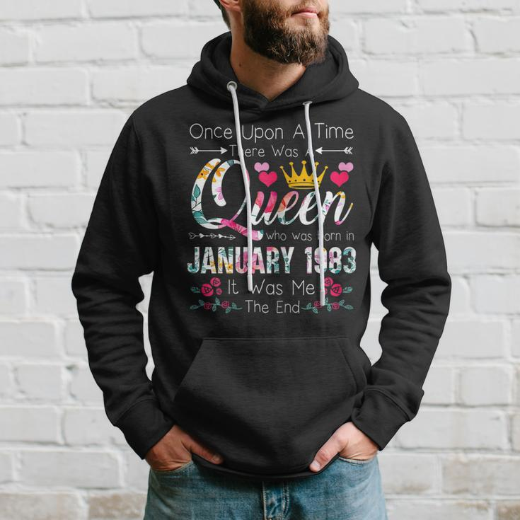 Womens 40 Years Birthday Girls 40Th Birthday Queen January 1983 Hoodie Gifts for Him