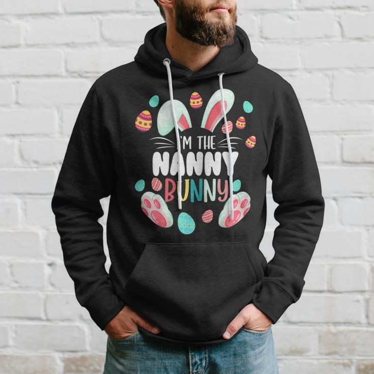 Womens Im The Nanny Bunny Cute Matching Family Easter Party Hoodie Gifts for Him