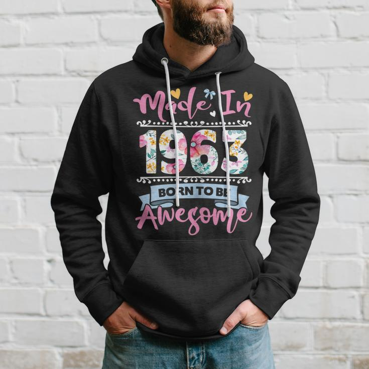 Womens Made In 1963 Floral 60 Year Old 60Th Birthday Gifts Hoodie Gifts for Him